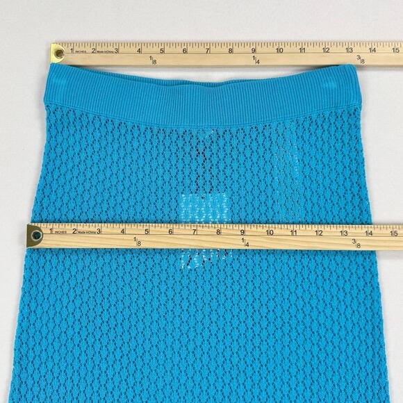 Zara Women's Pointelle Sweater Skirt Set Small Medium Turquoise Bloggers Fav - Picture 13 of 15